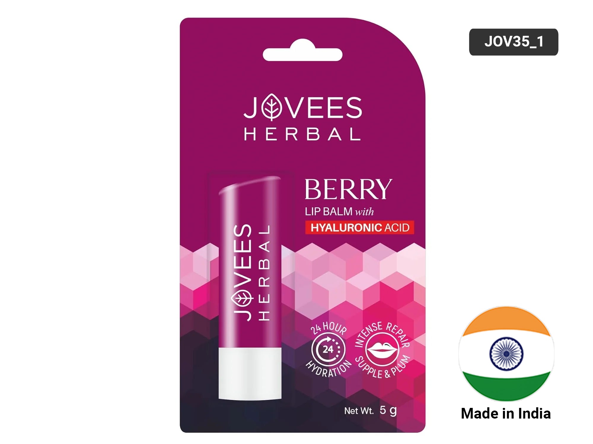 Jovees Berry Lip Balm with Hyaluronic Acid 5g in Sri Lanka